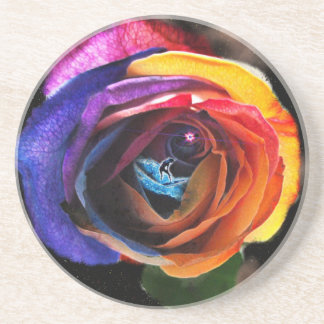 Surfen in der Regenbogen-Rose Getränkeuntersetzer