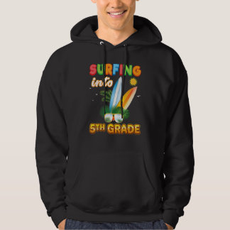Surfen in die 5. Klasse Zurück zur Schule Fünfte W Hoodie
