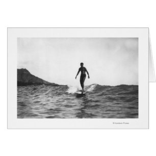 Surfen in Honolulu Hawaii Langboard Surfer