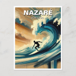 Surfen in Nazare Portugal Postkarte