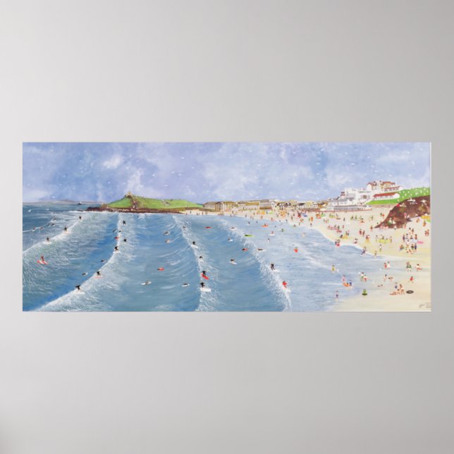 Surfen in Porthmeor Poster (Vorne)