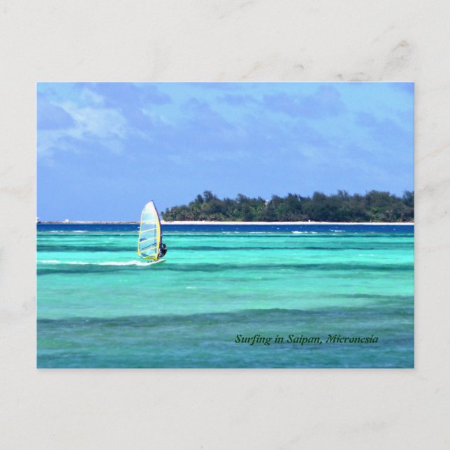 Surfen in Saipan Postkarte (Vorderseite)