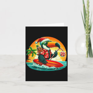 Surfen in Santa Toucan und lustiger Hund Tropical Karte