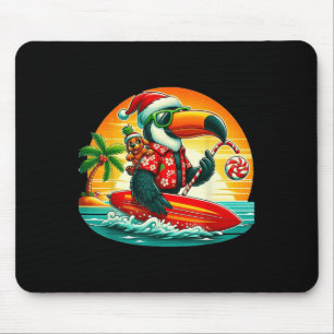 Surfen in Santa Toucan und lustiger Hund Tropical Mousepad