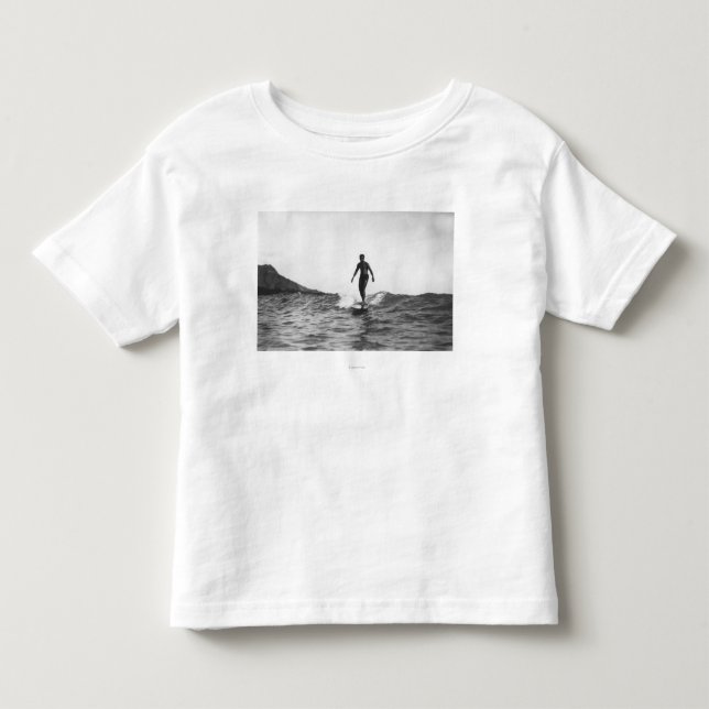 Surfen in Surfer Honolulus Hawaii Longboard Kleinkind T-shirt (Vorderseite)