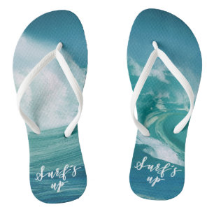 Surfen ist auf   Spaß Typografie & Zitat Flip Flops