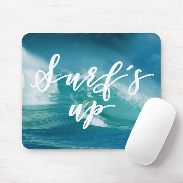 Surfen ist auf | Spaß Typografie & Zitat Mousepad (Mit Mouse)