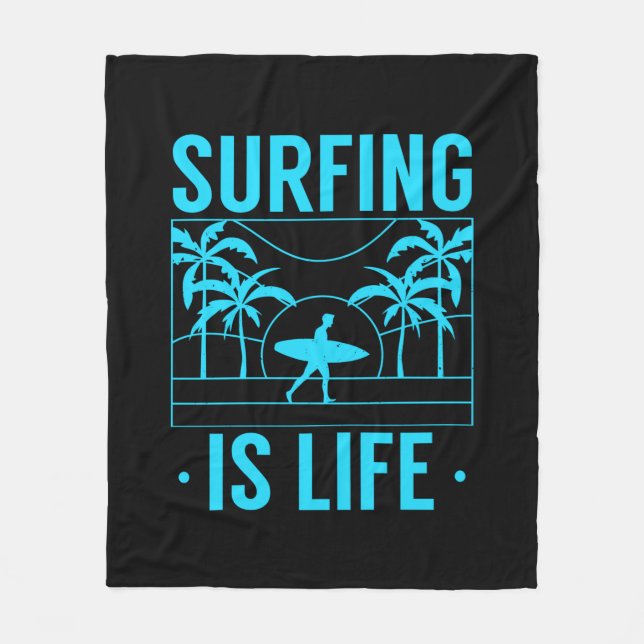 Surfen ist Leben Fleecedecke (Vorderseite)
