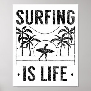 Surfen Ist Leben Surfen Surfer Surfbrett Surfer Poster