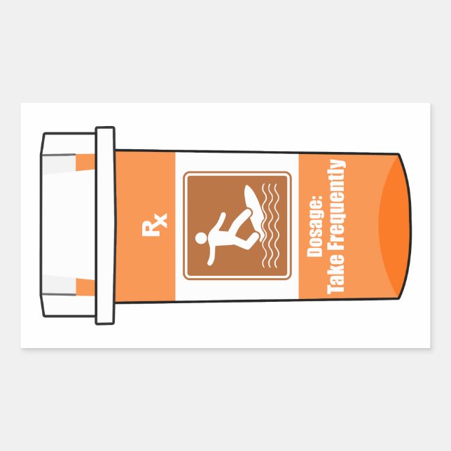 Surfen ist mein Medikament Rechteckiger Aufkleber (Vorderseite)