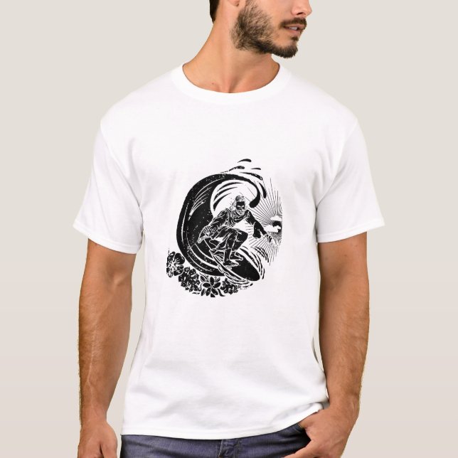 Surfen Jesus Vintag bekümmert T-Shirt (Vorderseite)