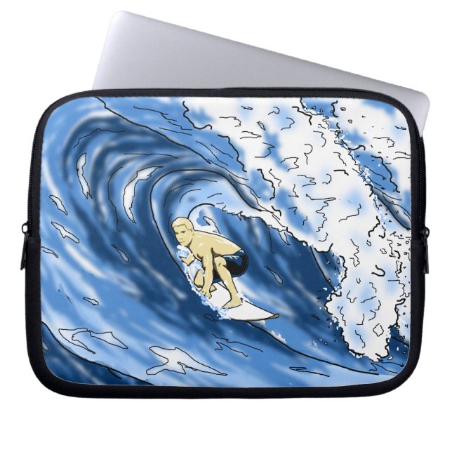 Surfen Laptopschutzhülle (Vorderseite)