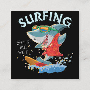 Surfen lässt mich nass Hai Geschenke Quadratische Visitenkarte
