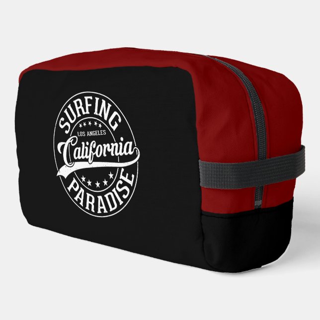 Surfen Los Angeles California Paradies Waschbeutel (Linke Seite)
