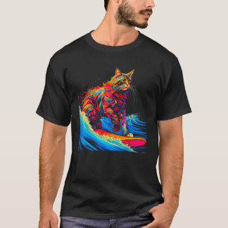 Surfen Maine Coon Katze Surfen T-Shirt