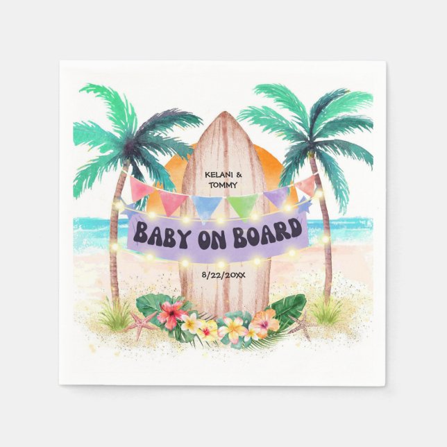 Surfen & Meer | Baby an Bord Beach Baby Dusche Serviette (Vorderseite)