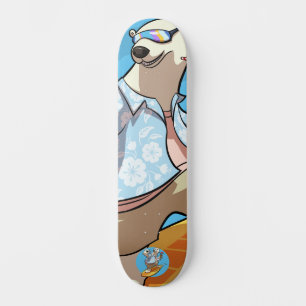 Surfen mit Cocktail Cooler Cartoon Polarbär Skateboard
