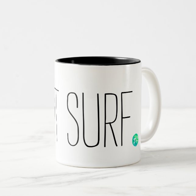 Surfen mit grüner Welle Got Zweifarbige Tasse (VorderseiteRechts)