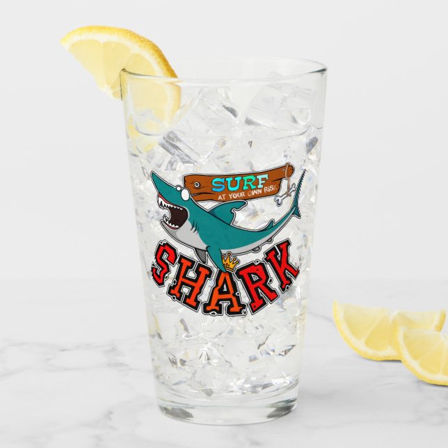 Surfen mit Hai Glas (Vorderseite Ice)