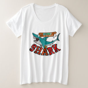 Surfen mit Hai Große Größe T-Shirt