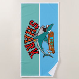 Surfen mit Hai Strandtuch