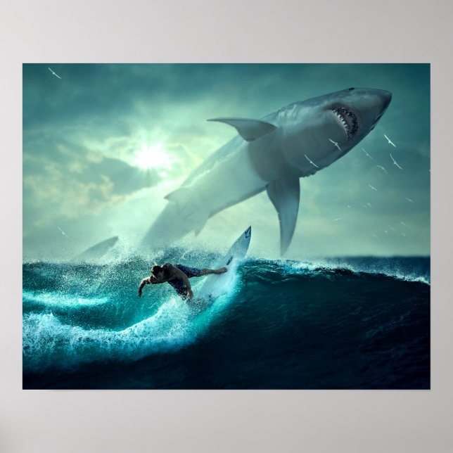 Surfen mit Haien Poster (Vorne)