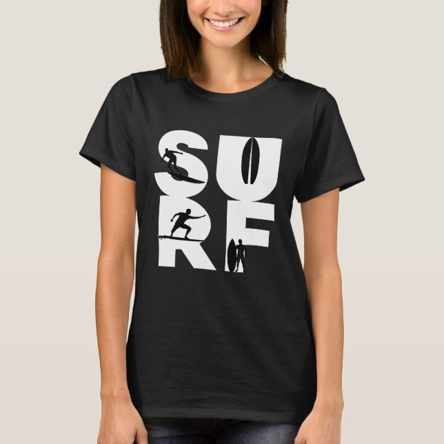 Surfen mit Surfbrettern in SURF Wave rider TShirt  (Vorderseite)