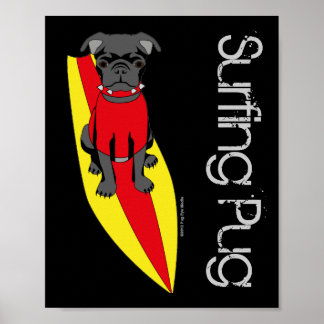 Surfen Mops Poster