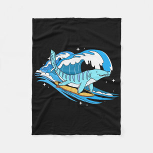Surfen Mosasaurus Dino Lustiger Aquatischer Dinosa Fleecedecke