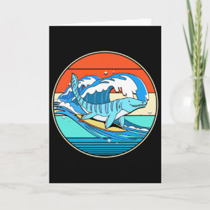 Surfen Mosasaurus Dino Retro Aquatischer Dinosauri Karte