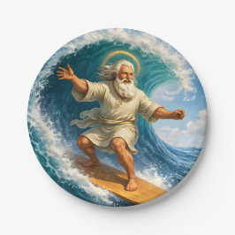 Surfen Moses lustige biblische Kunst Party Papier  Pappteller