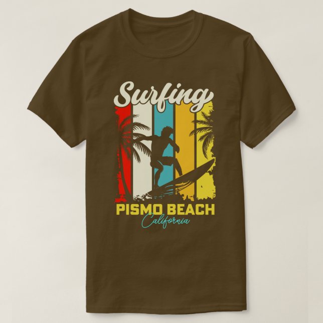 Surfen Pismo Beach Kalifornien T-Shirt (Design vorne)