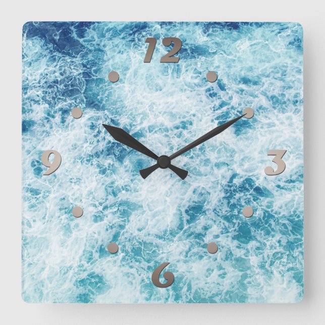 Surfen Quadratische Wanduhr (Vorderseite)
