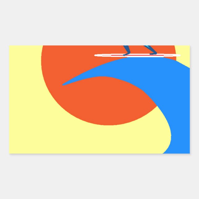 Surfen Rechteckiger Aufkleber (Vorderseite)
