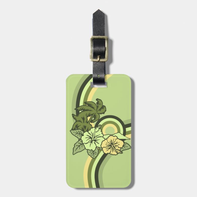 Surfen Safari Hawaiian Retro Gepäckanhänger (Vorderseite vertikal)
