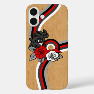 Surfen Safari Imitate Wood Hawaiian Surfboard Rot iPhone 16 Plus Hülle