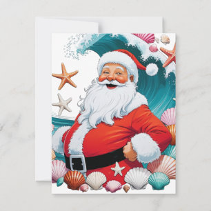 Surfen Santa Seashell Wave Flat Weihnachten