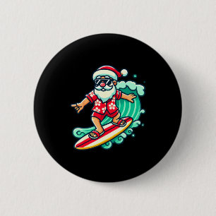 Surfen Santa Trocal Weihnachtsurlaub Xmas In Button