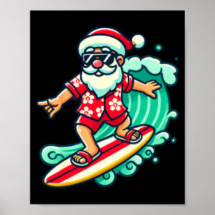Surfen Santa Trocal Weihnachtsurlaub Xmas In Poster