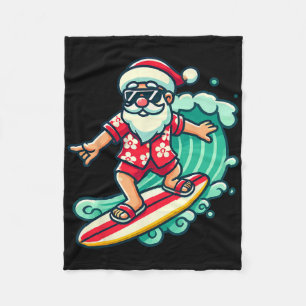 Surfen Santa Tropischer Weihnachtsurlaub Xmas In Fleecedecke