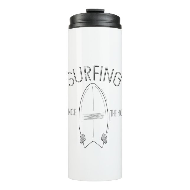 Surfen seit den 40er Jahren Thermosbecher (Vorderseite)