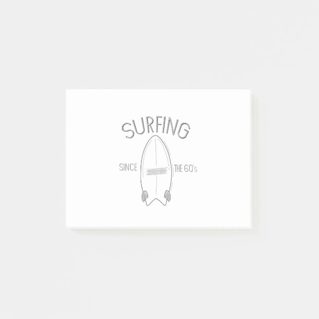 Surfen seit den 60er Jahren Post-it Klebezettel (Vorderseite)
