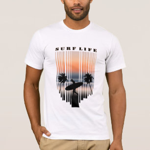 Surfen Sie bei Sonnenuntergang in den Strand Sur T-Shirt