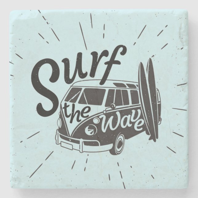 Surfen Sie die Welle Steinuntersetzer (Vorderseite)