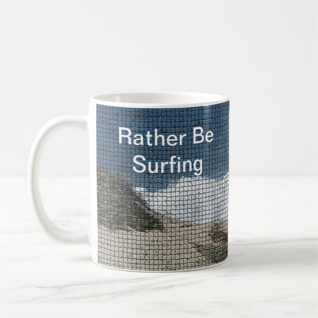 Surfen Sie lieber Ocean Beach Surfer Kaffeetasse (Links)
