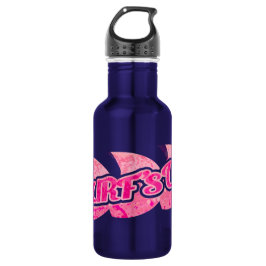Surfen Sie Text Girls rosa Welle Edelstahlflasche