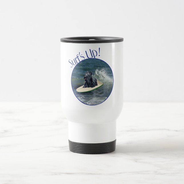 Surfen Skye Terrier Travel Mug Reisebecher (Mittel)