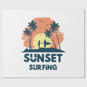 Surfen -Sonnenuntergang Surfen Geschenkpapier