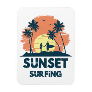 Surfen -Sonnenuntergang Surfen Magnet