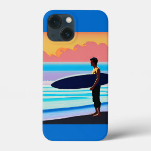 Surfen Stehend am Strand bei Sonnenuntergang Case-Mate iPhone Hülle